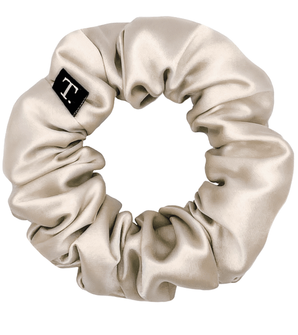 Tender Objects 35mm silk scrunchie in Whipped Champagne