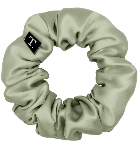 Tender Objects 35mm silk scrunchie in Natural Sage